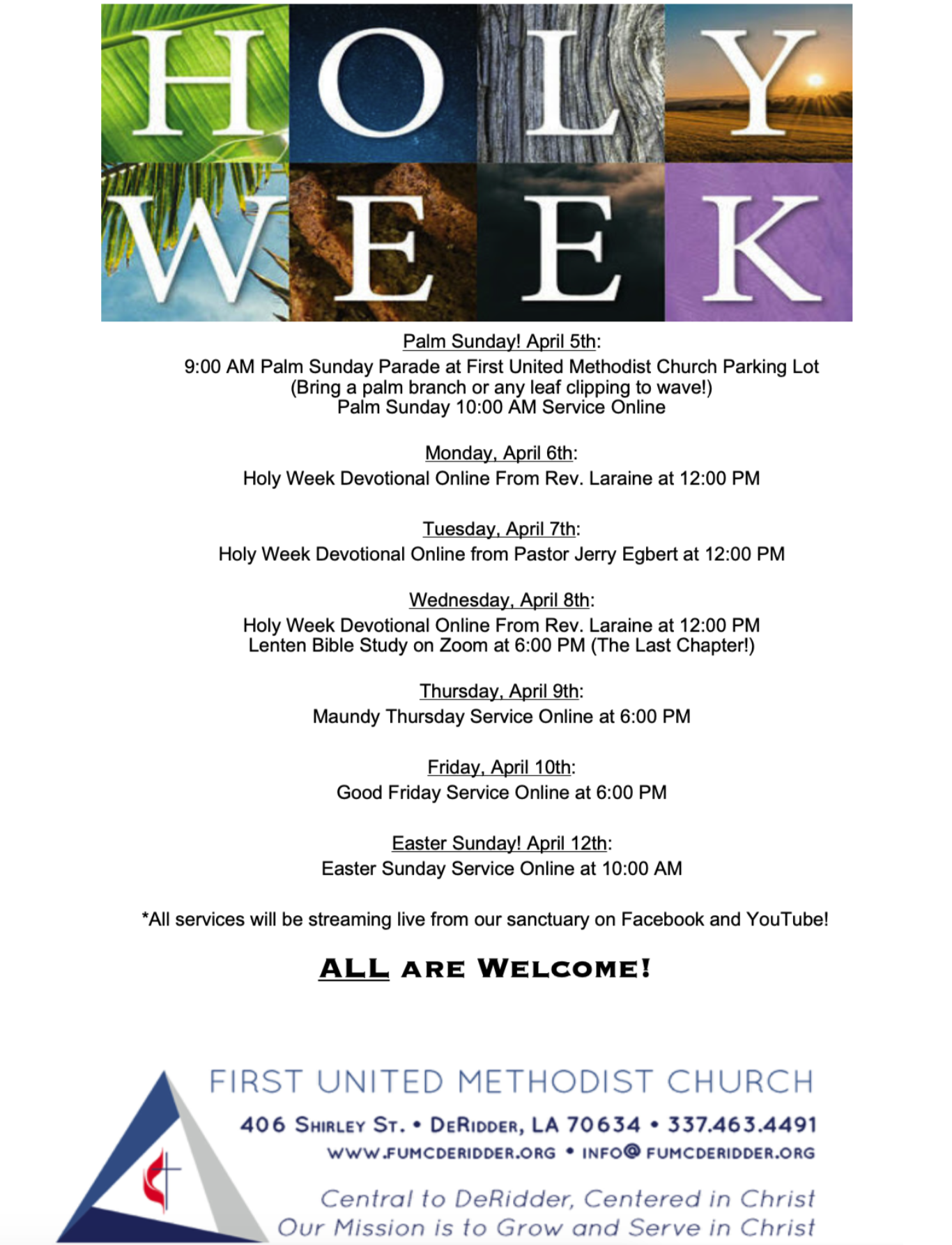 Holy week events 